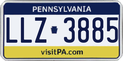 PA license plate LLZ3885