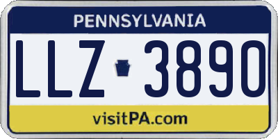 PA license plate LLZ3890