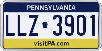 PA license plate LLZ3901