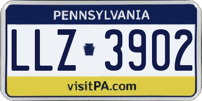 PA license plate LLZ3902