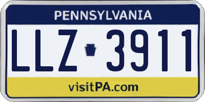 PA license plate LLZ3911