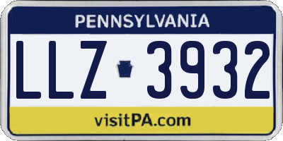 PA license plate LLZ3932