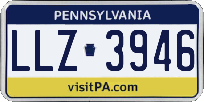 PA license plate LLZ3946