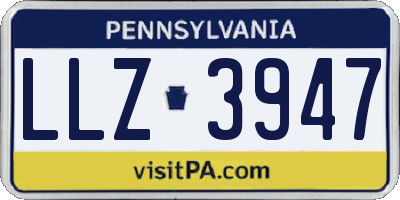 PA license plate LLZ3947