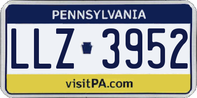 PA license plate LLZ3952