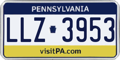 PA license plate LLZ3953