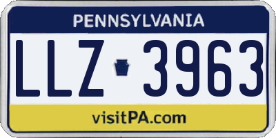 PA license plate LLZ3963