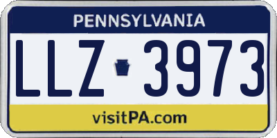 PA license plate LLZ3973