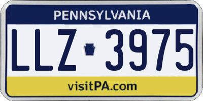 PA license plate LLZ3975