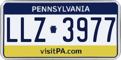 PA license plate LLZ3977