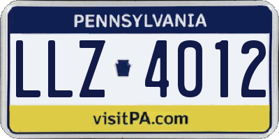 PA license plate LLZ4012