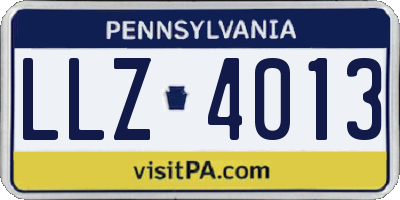 PA license plate LLZ4013