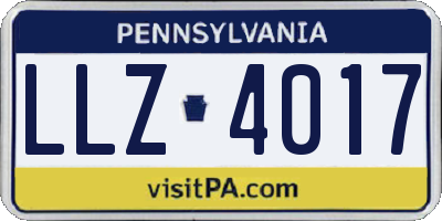 PA license plate LLZ4017