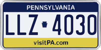 PA license plate LLZ4030