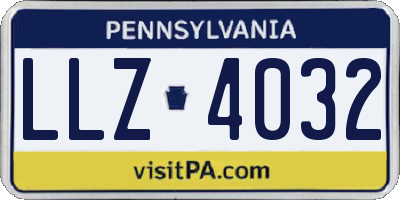 PA license plate LLZ4032
