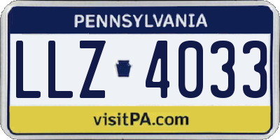 PA license plate LLZ4033