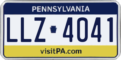 PA license plate LLZ4041