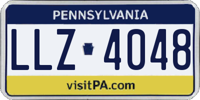 PA license plate LLZ4048
