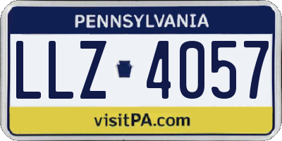 PA license plate LLZ4057