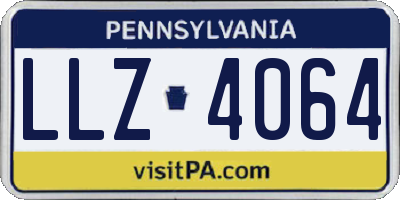 PA license plate LLZ4064