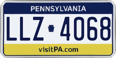 PA license plate LLZ4068