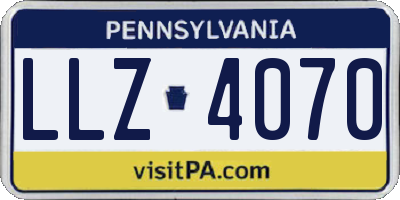 PA license plate LLZ4070