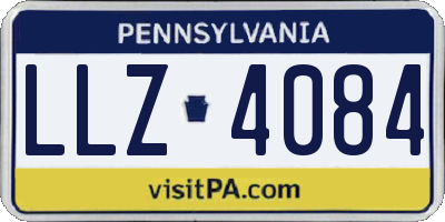 PA license plate LLZ4084