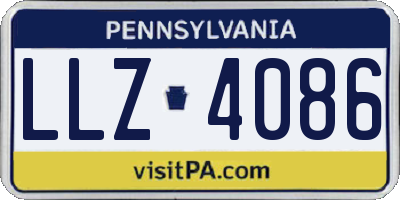 PA license plate LLZ4086