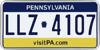PA license plate LLZ4107