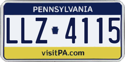 PA license plate LLZ4115