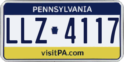 PA license plate LLZ4117