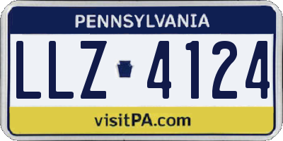PA license plate LLZ4124
