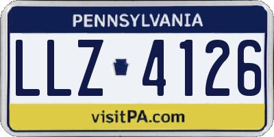 PA license plate LLZ4126