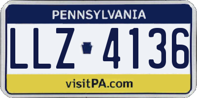 PA license plate LLZ4136