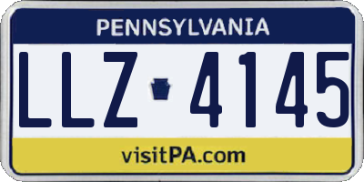PA license plate LLZ4145
