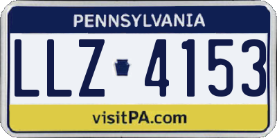 PA license plate LLZ4153