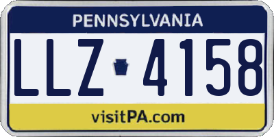 PA license plate LLZ4158