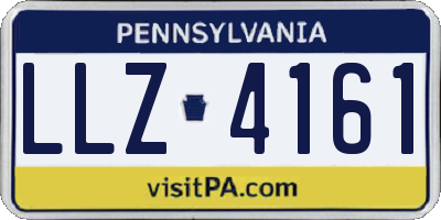 PA license plate LLZ4161