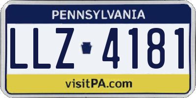 PA license plate LLZ4181