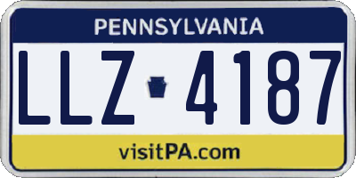PA license plate LLZ4187
