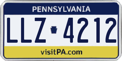 PA license plate LLZ4212