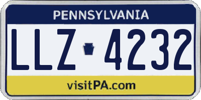 PA license plate LLZ4232