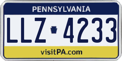 PA license plate LLZ4233