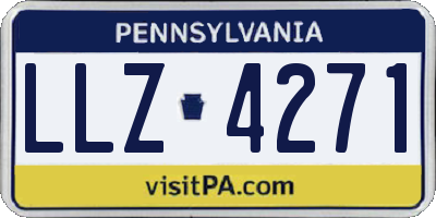 PA license plate LLZ4271