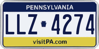 PA license plate LLZ4274