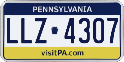 PA license plate LLZ4307