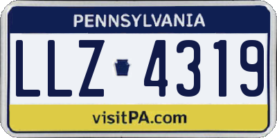 PA license plate LLZ4319