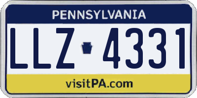 PA license plate LLZ4331