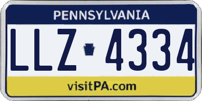 PA license plate LLZ4334