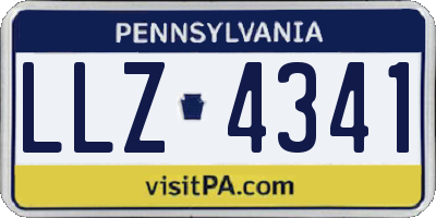 PA license plate LLZ4341